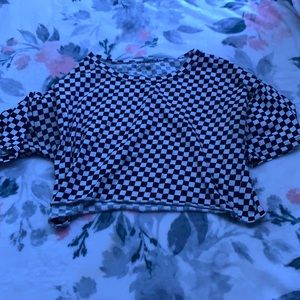 checkered crop top size Medium